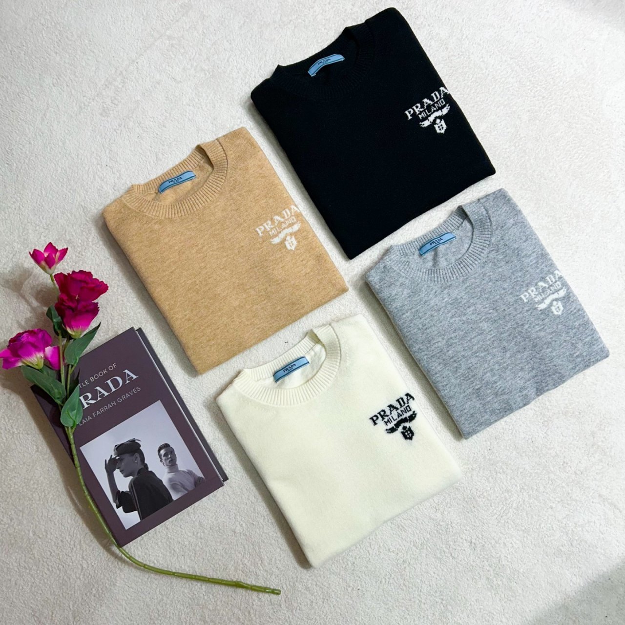 PRADA 프라다 로고 인타샤 긴팔 니트
