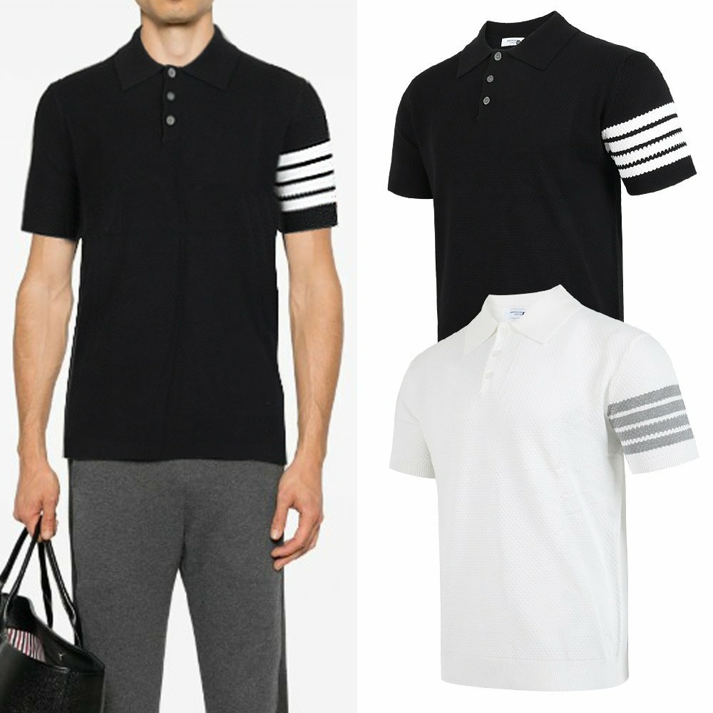 THOM BROWNE 톰브라운 사선 3버튼 니트