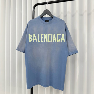 BALENCIAGA 발렌시아가 테이프 타입 미디엄 핏 반팔 티셔츠
